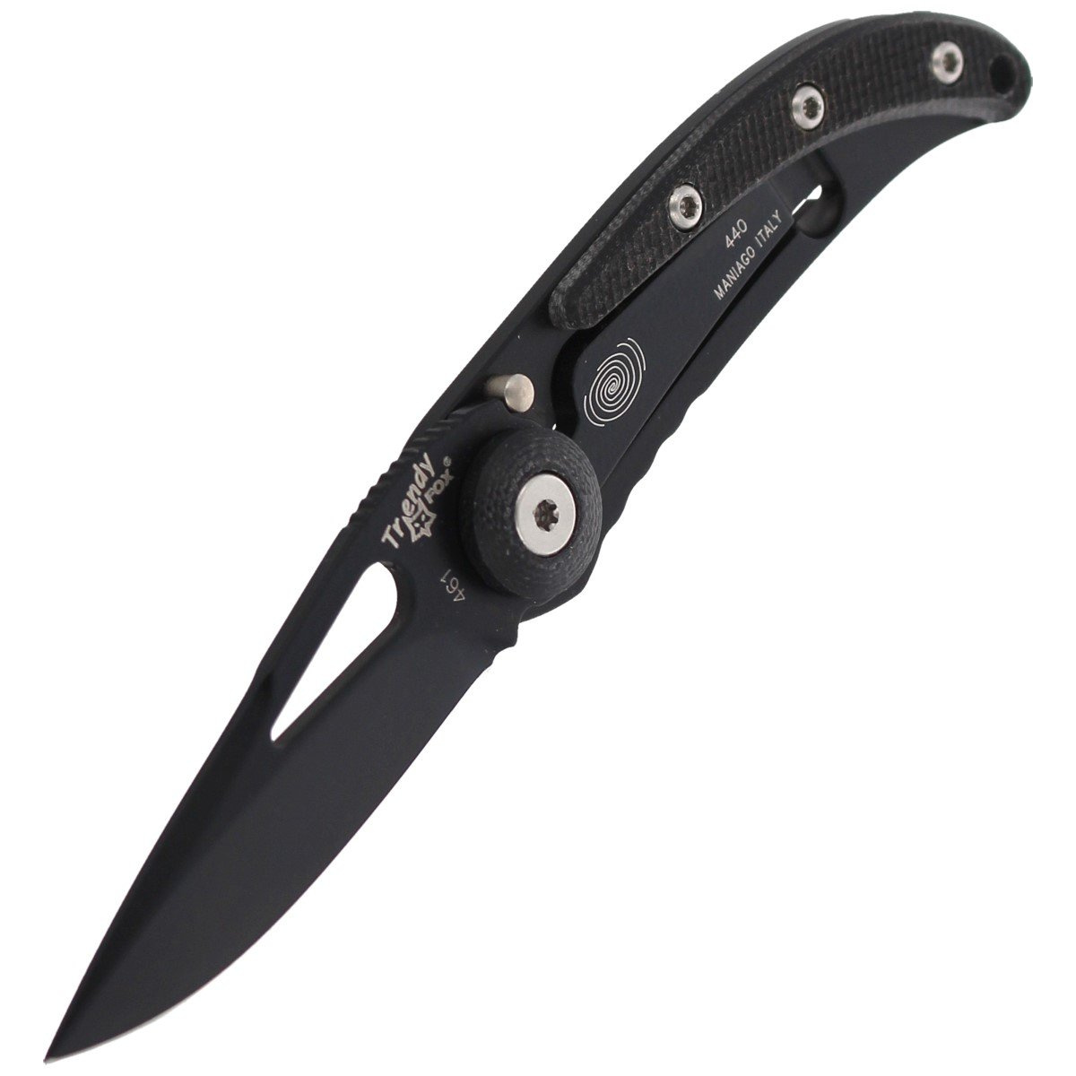 Nóż składany Fox Trendy Black G10, Black PVD 440C by Moris Baroni (461G10) 7 jpg
