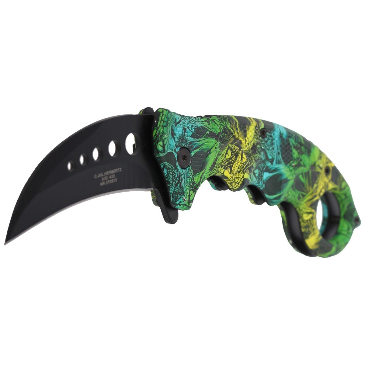 Nóż składany karambit Herbertz CJH Snake Design, Black Blade (ART000139 - 572613) 2 jpg