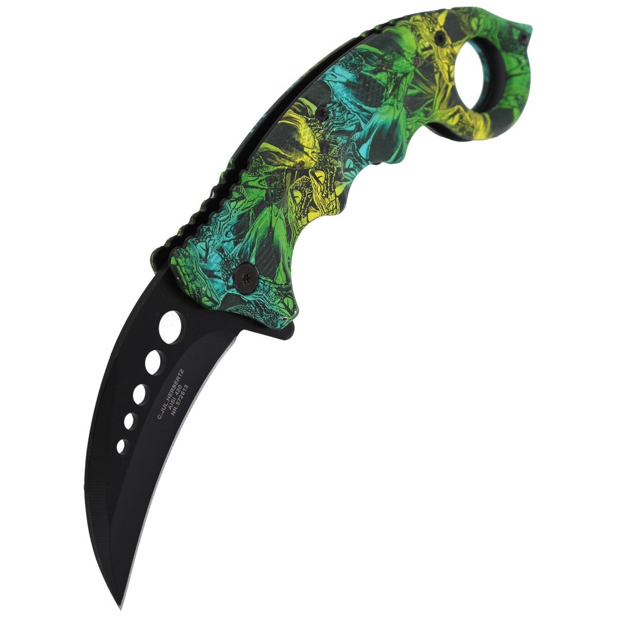 Nóż składany karambit Herbertz CJH Snake Design, Black Blade (ART000139 - 572613) 5 jpg