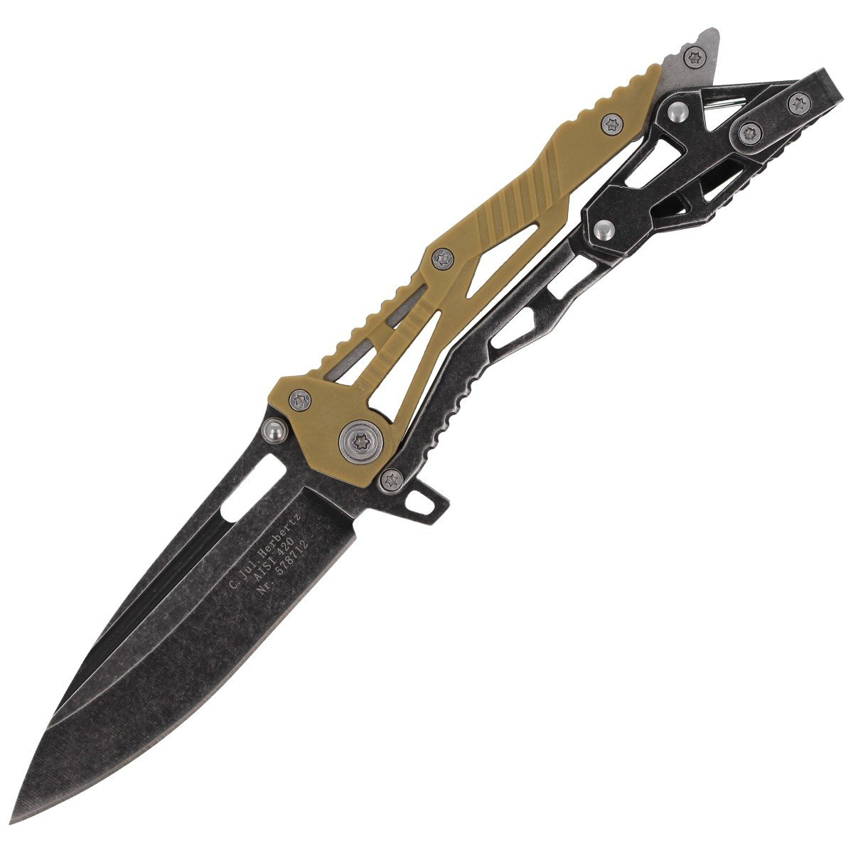 Nóż składany Herbertz CJH Desert G10, Stonewashed 420 (10000339) 1 jpg