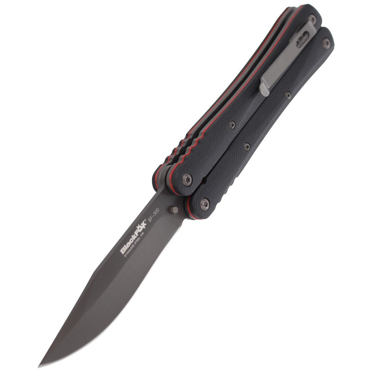Nóż składany motylek BlackFox Balisong G10, Titanium (BF-500) 6 jpg
