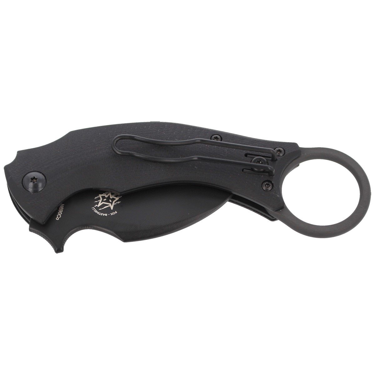 Nóż składany FOX Karambit Black Bird by Bastinelli G10 Black, Black Idroglider (FX-591) 4 jpg
