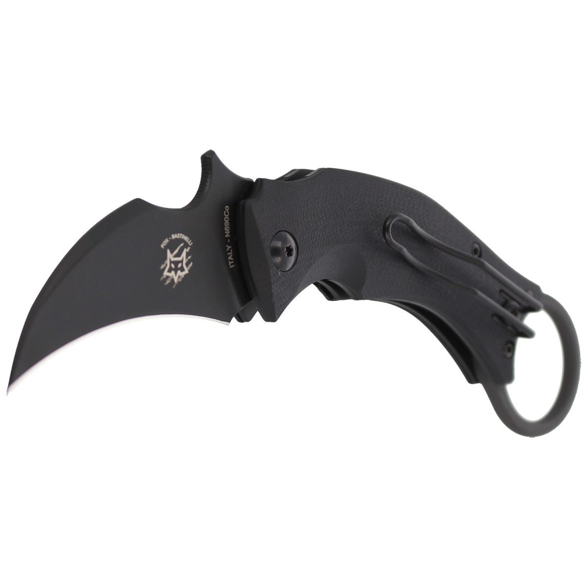 Nóż składany FOX Karambit Black Bird by Bastinelli G10 Black, Black Idroglider (FX-591) 2 jpg