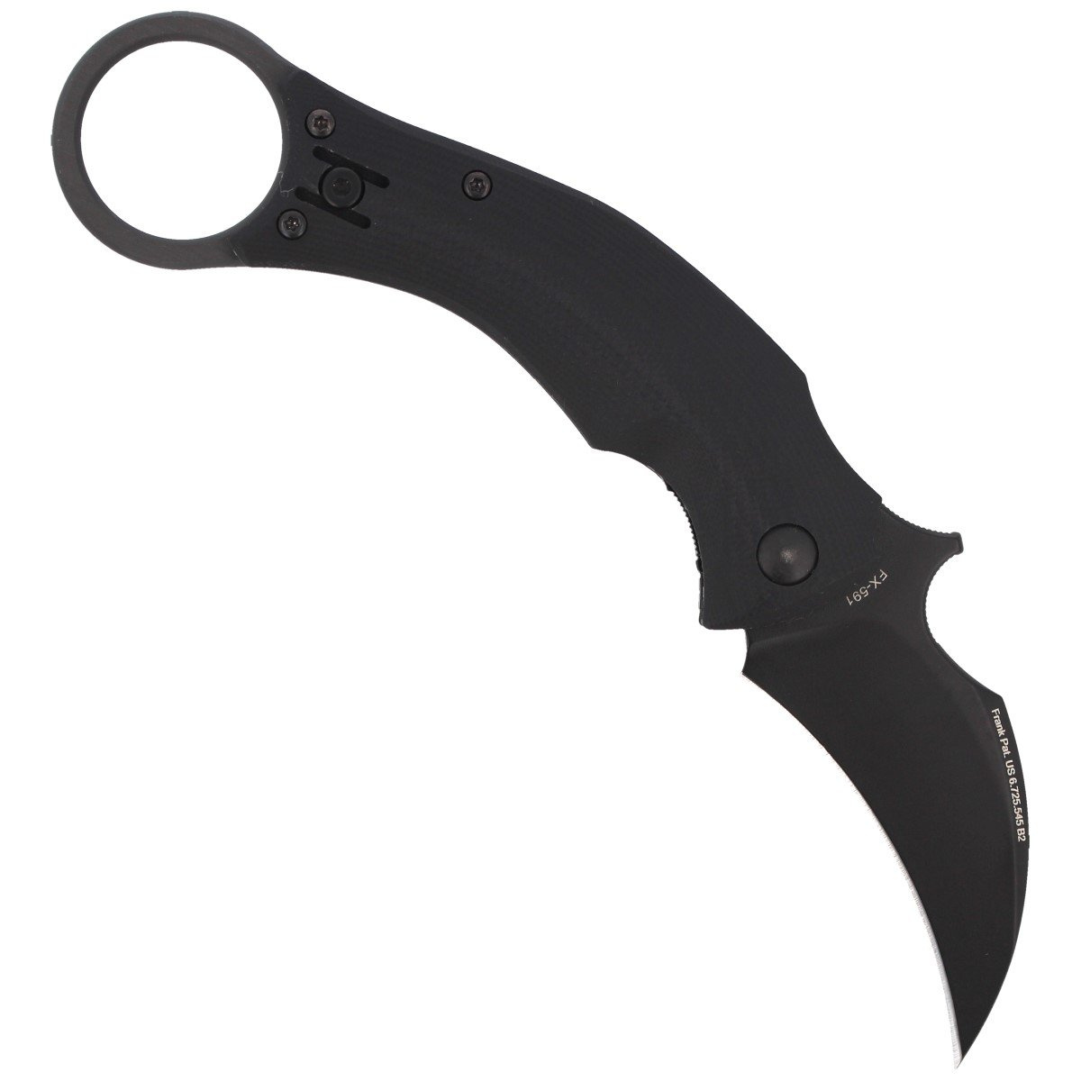 Nóż składany FOX Karambit Black Bird by Bastinelli G10 Black, Black Idroglider (FX-591) 3 jpg