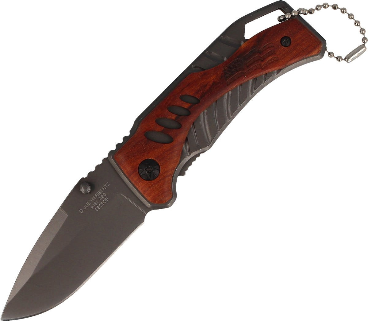 Nóż składany Herbertz Solingen Cocobolo Wood, Titanium Coated (582909) 1 jpg