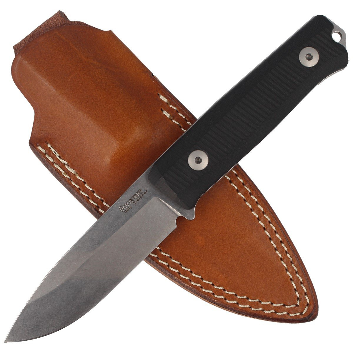 Nóż LionSteel Bushcraft G10 Black, Stone Washed (B40 GBK) 5 jpg