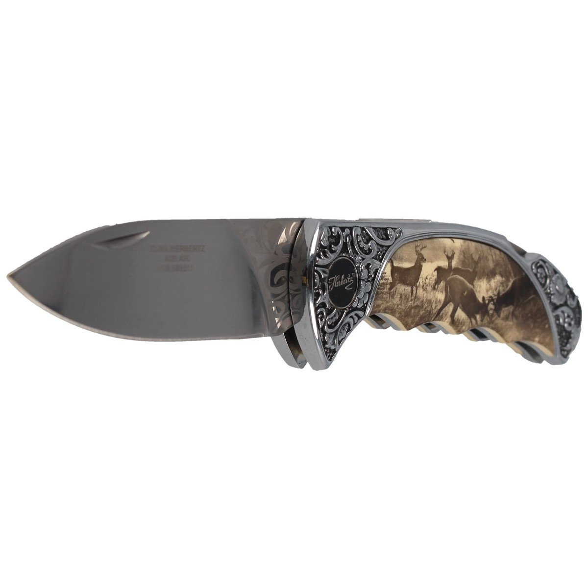 Nóż składany myśliwski motyw jelenia Herbertz Solingen Plastic/Stainless, Mirror (ART000400 - 588511) 2 jpg