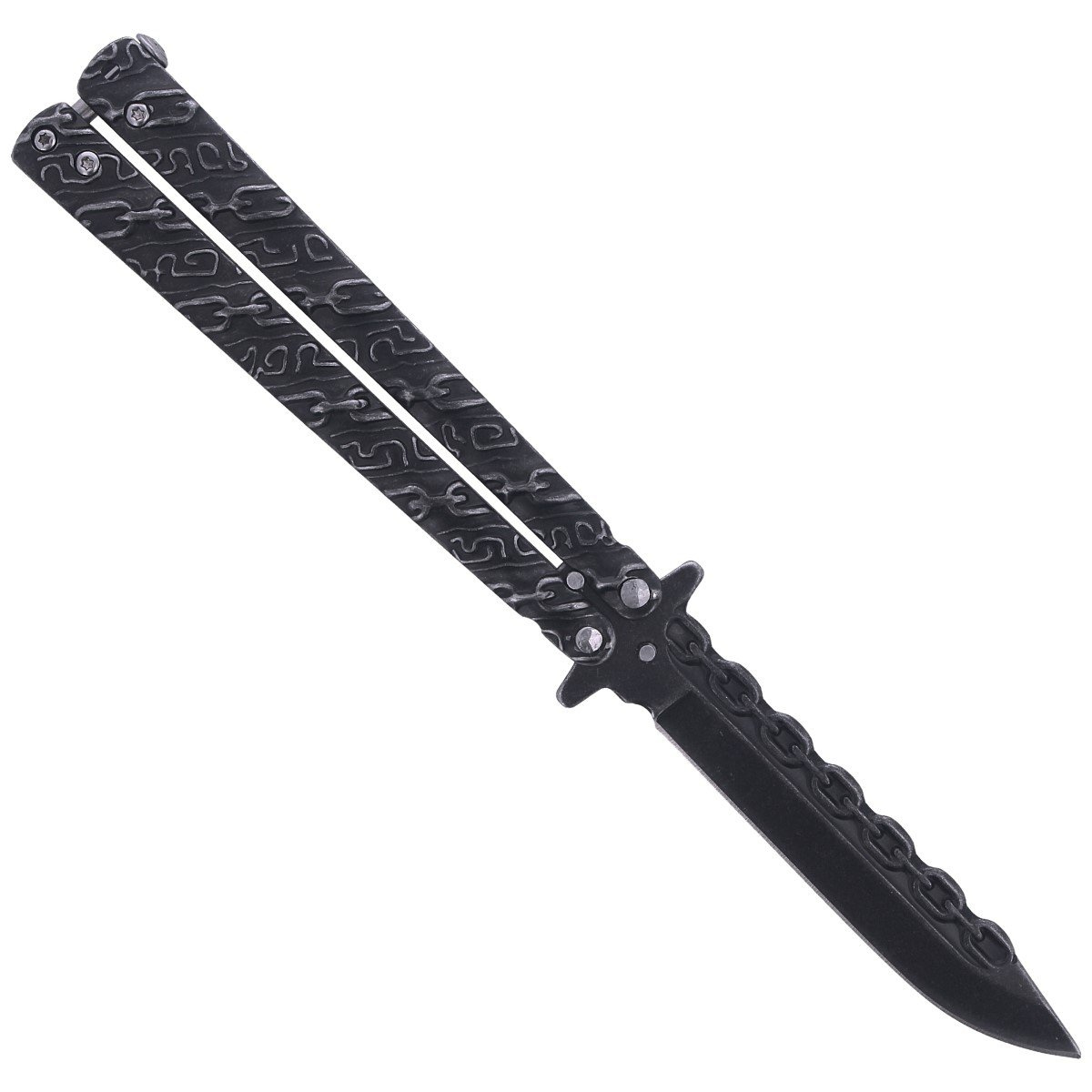 Nóż motylek Martinez Albainox Balisong Hell Chain, Stone Wash (02183) 3 jpg