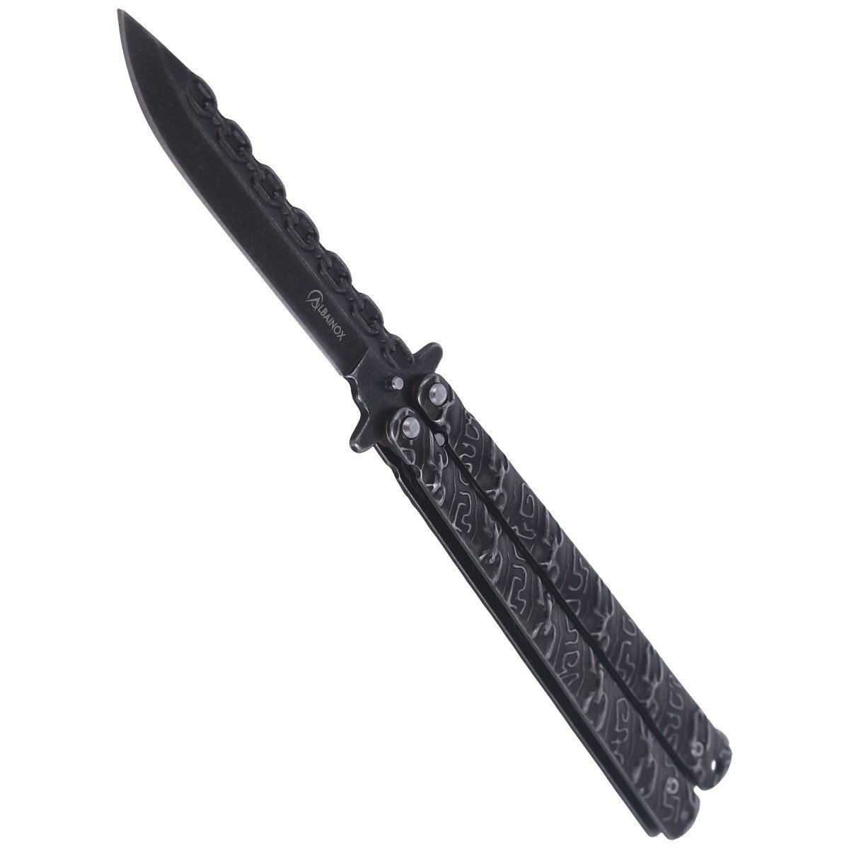 Nóż motylek Martinez Albainox Balisong Hell Chain, Stone Wash (02183) 4 jpg
