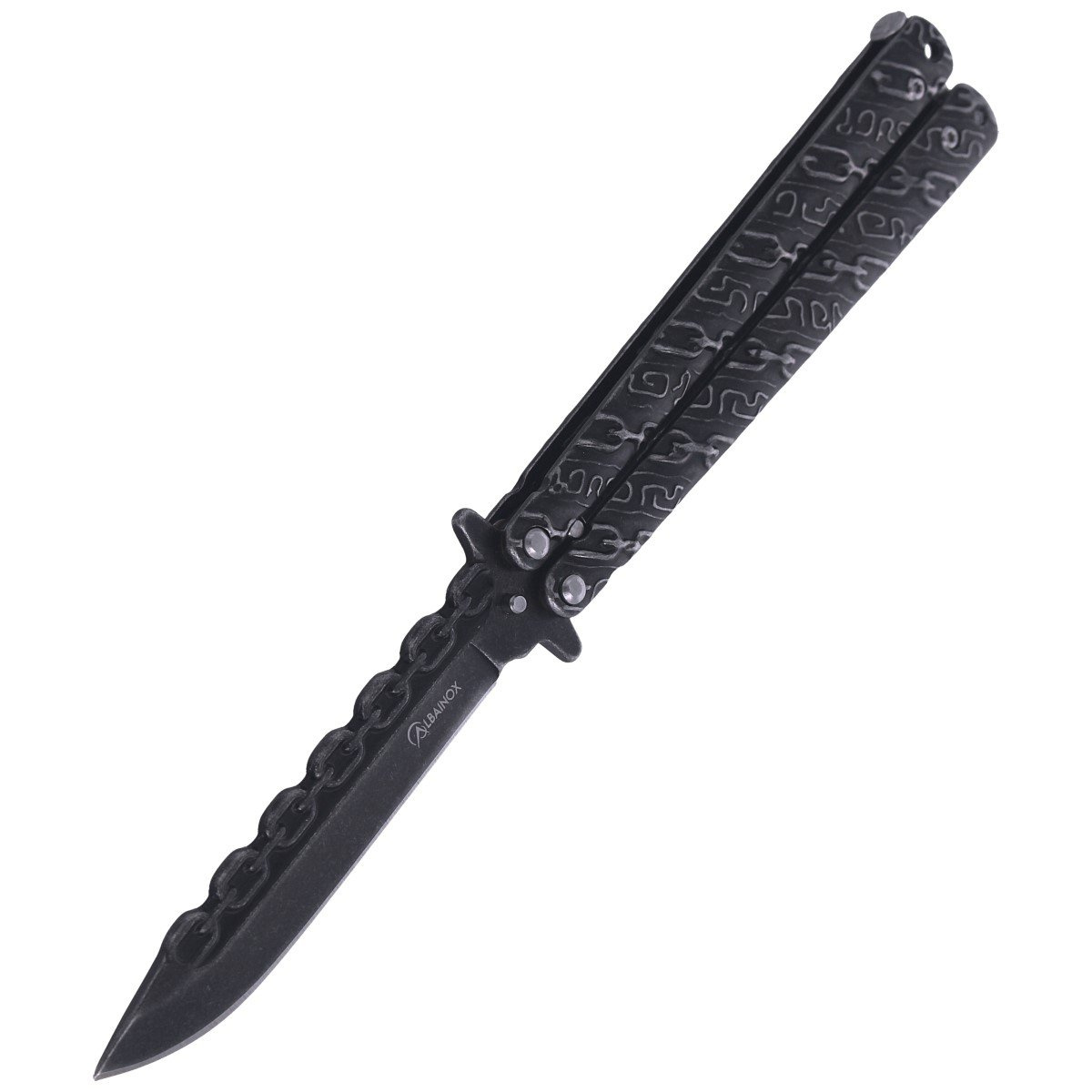Nóż motylek Martinez Albainox Balisong Hell Chain, Stone Wash (02183) 5 jpg