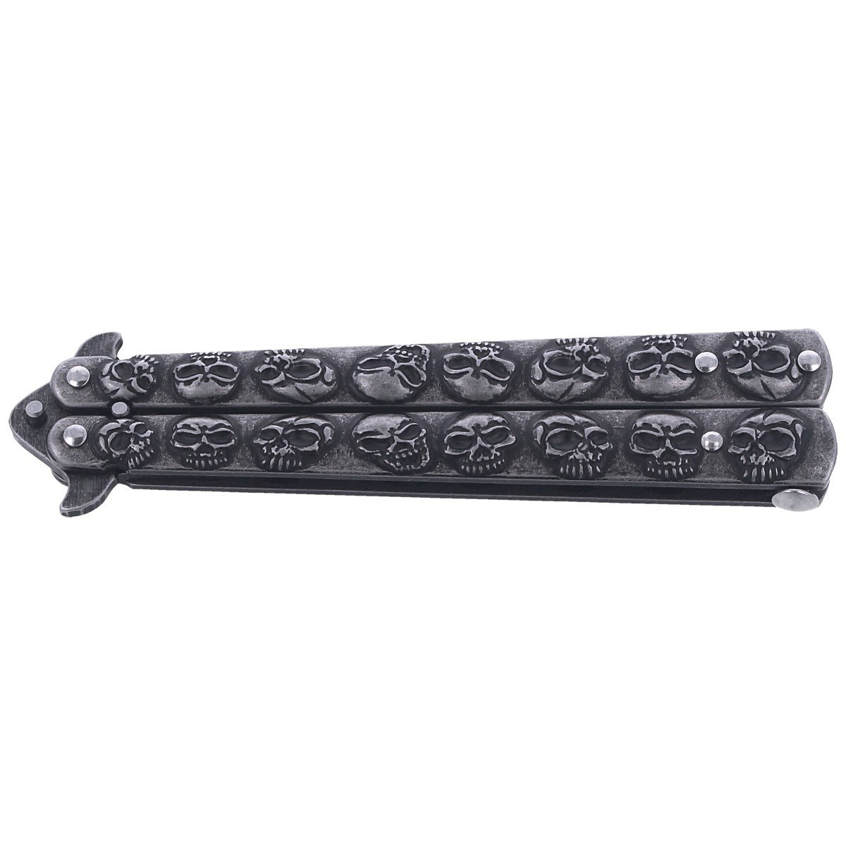 Nóż motylek Martinez Albainox Balisong Skull, Stone Wash (02184) 7 jpg