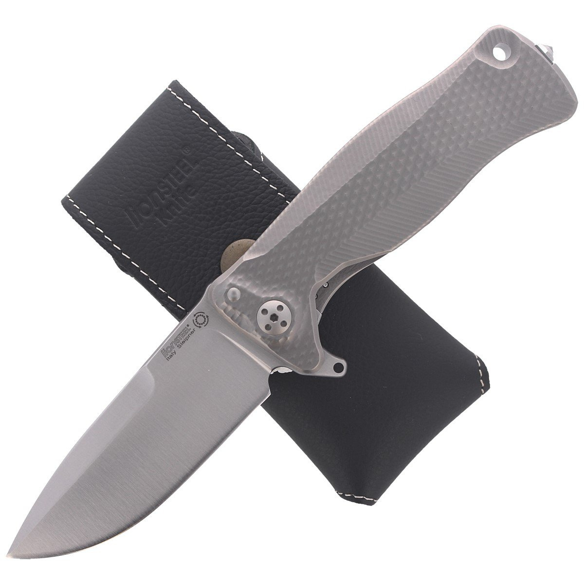 Nóż składany LionSteel SR11 Grey Titanium, Satin Sleipner by Molletta (SR11 G) 4 jpg