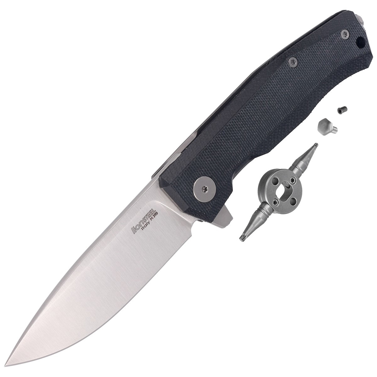 Nóż składany LionSteel Myto Black Canvas, Satin M390 by Molletta ( (MT01 CVB) 6 jpg