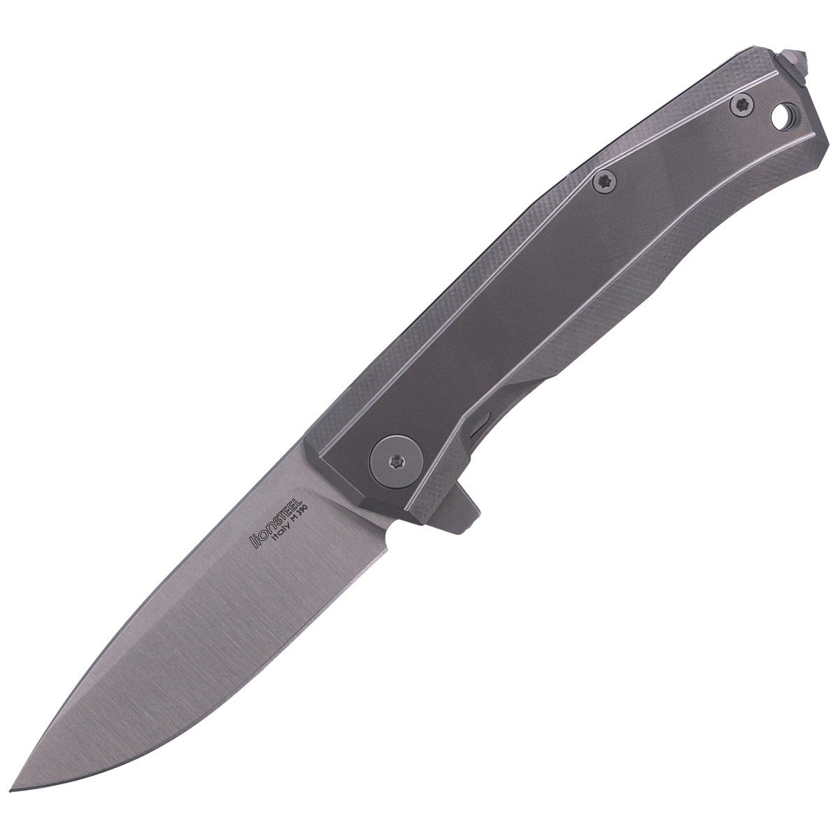 Nóż składany LionSteel Myto Grey Titanium, Satin M390 by Molletta (MT01 GY) 1 jpg