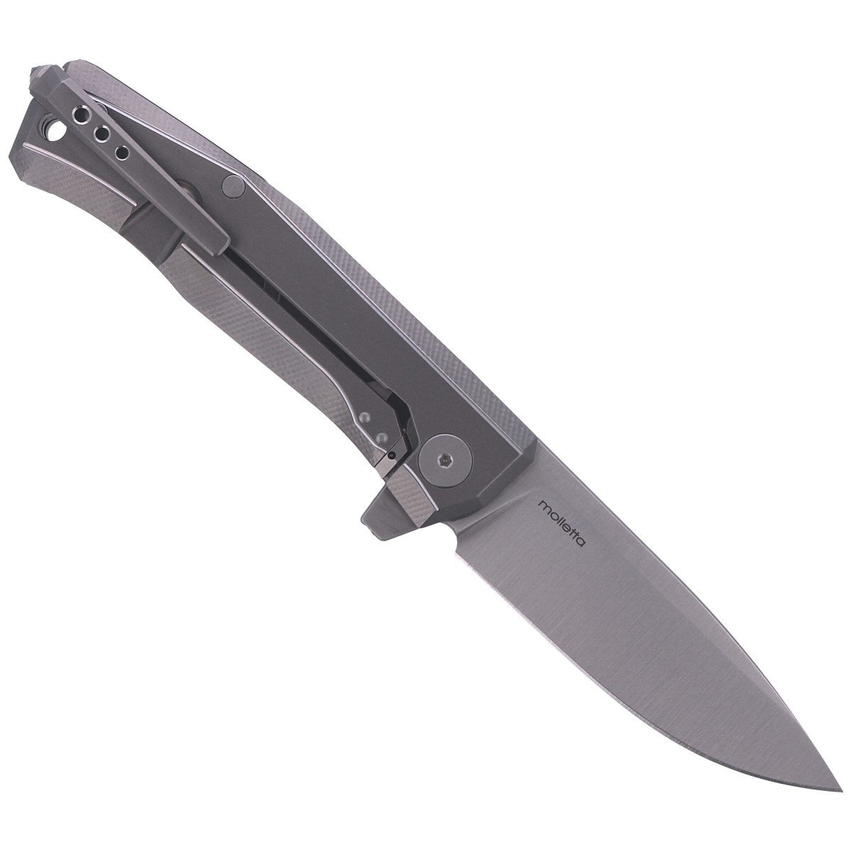 Nóż składany LionSteel Myto Grey Titanium, Satin M390 by Molletta (MT01 GY) 3 jpg