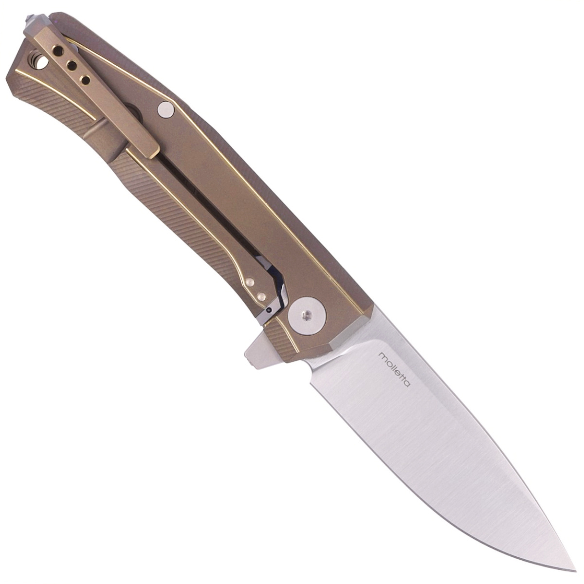 Nóż składany LionSteel Myto Bronze Titanium, Satin M390 by Molletta (MT01 BR) 3 jpg