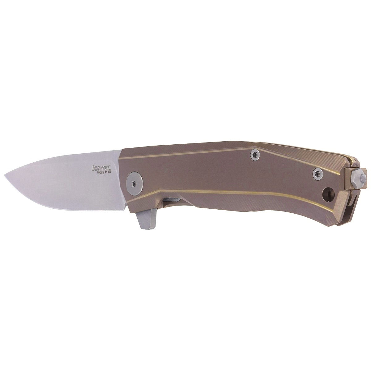 Nóż składany LionSteel Myto Bronze Titanium, Satin M390 by Molletta (MT01 BR) 5 jpg