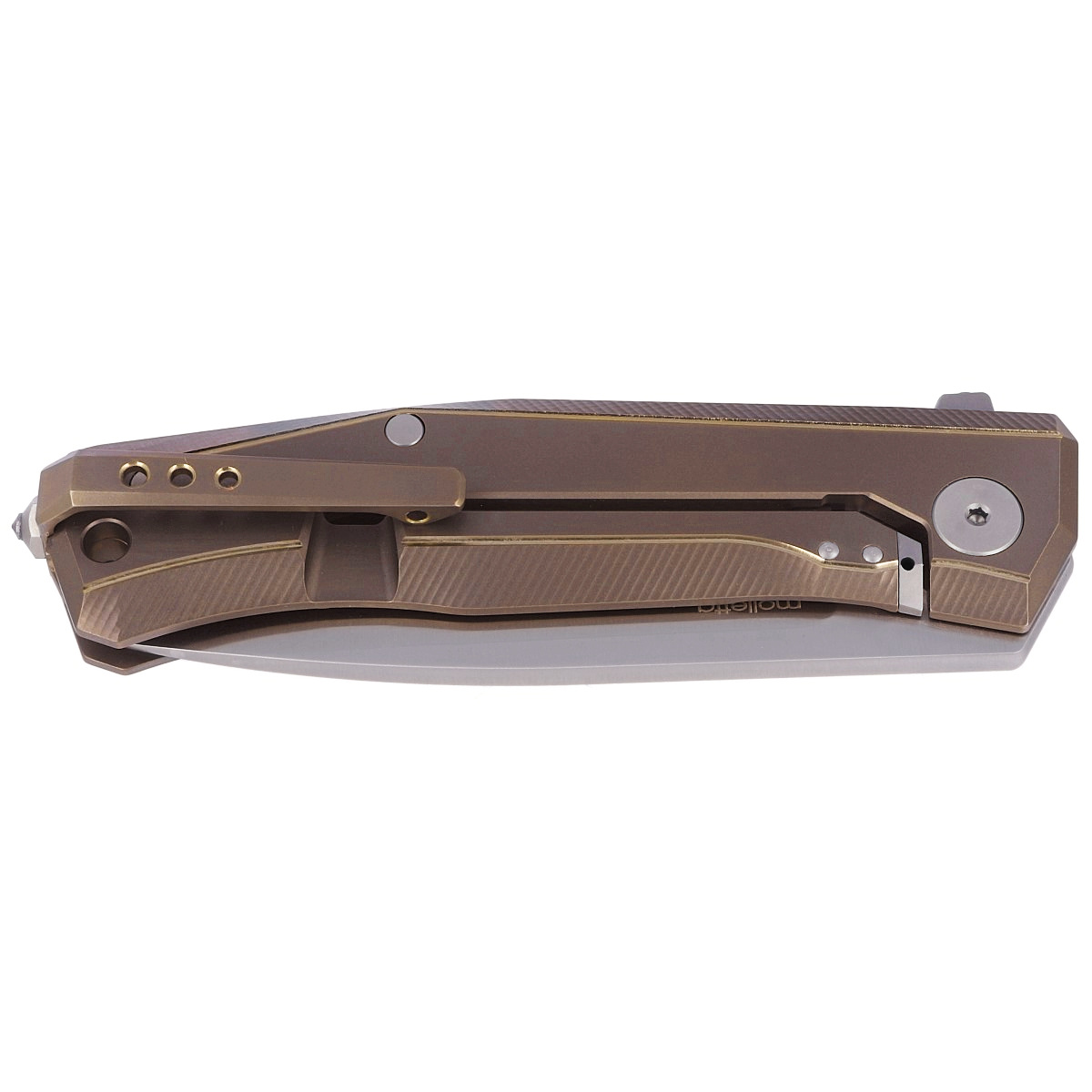 Nóż składany LionSteel Myto Bronze Titanium, Satin M390 by Molletta (MT01 BR) 7 jpg