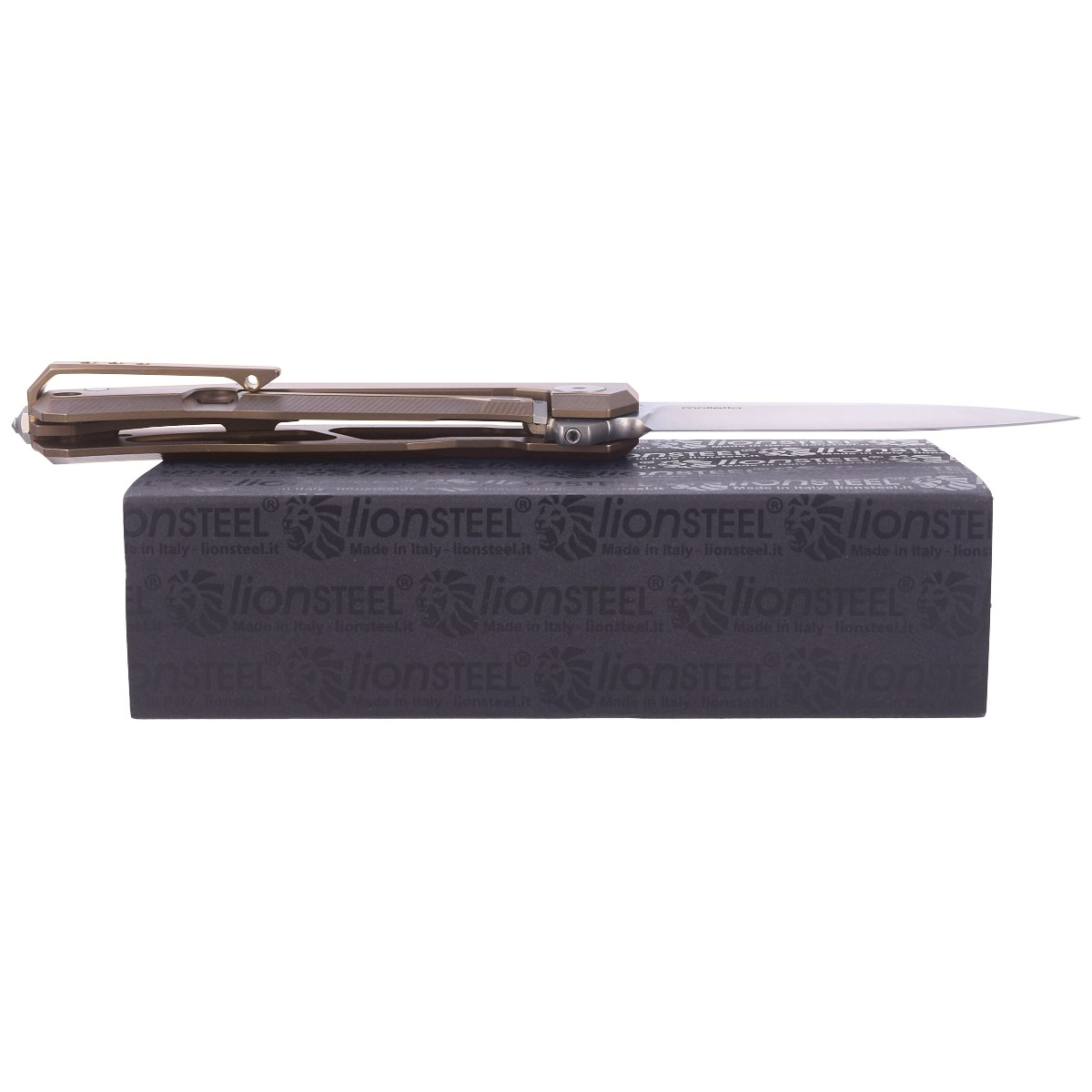 Nóż składany LionSteel Myto Bronze Titanium, Satin M390 by Molletta (MT01 BR) 8 jpg