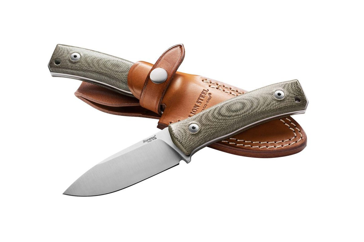 Nóż LionSteel Bushcraft Green Canvas, Satin M390 by Molletta (M4 CVG) 8 jpg
