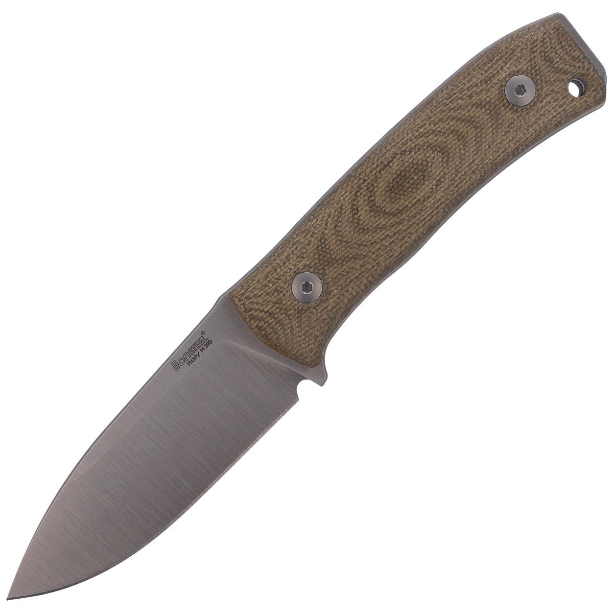 Nóż LionSteel Bushcraft Green Canvas, Satin M390 by Molletta (M4 CVG) 1 jpg