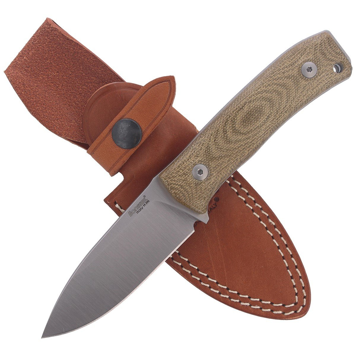 Nóż LionSteel Bushcraft Green Canvas, Satin M390 by Molletta (M4 CVG) 4 jpg