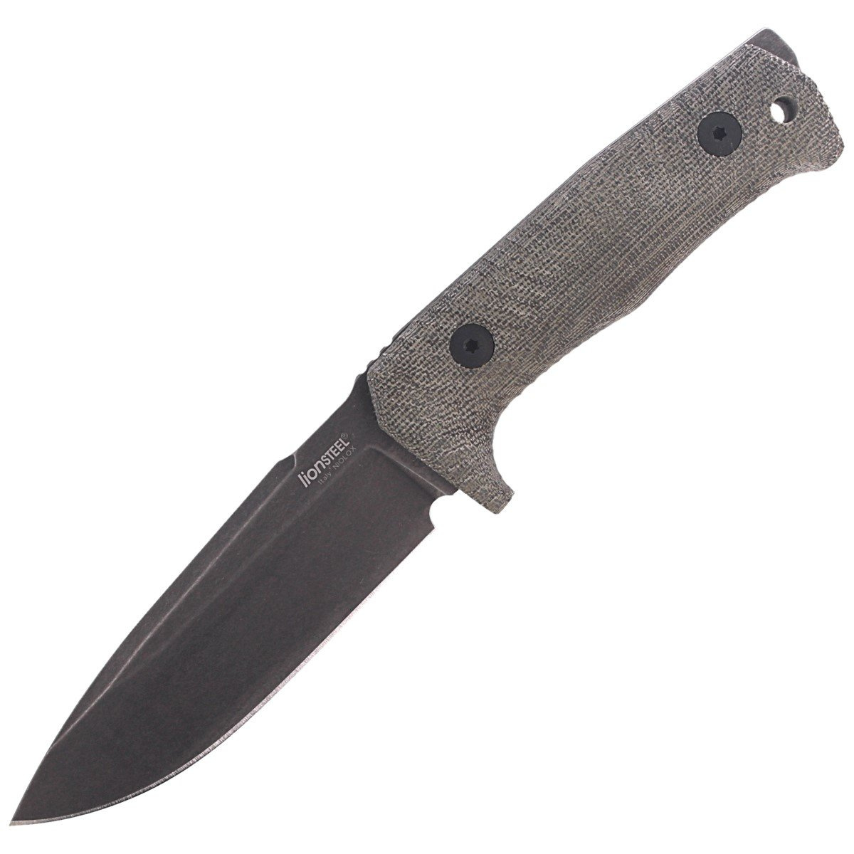 Nóż LionSteel Tactical Green Canvas Micarta, PVD / Stone Washed Niolox by Molletta (T5B CVG) 1 jpg