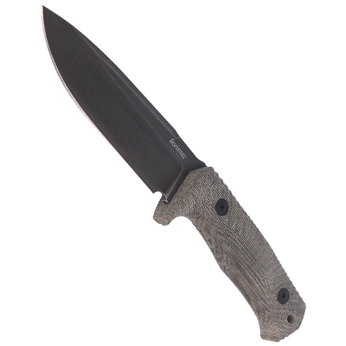Nóż LionSteel Tactical Green Canvas Micarta, PVD / Stone Washed Niolox by Molletta (T5B CVG) 5 jpg