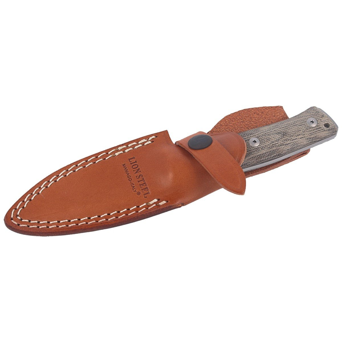 Nóż LionSteel Bushcraft Green Canvas, Satin Blade (B35 CVG) 3 jpg