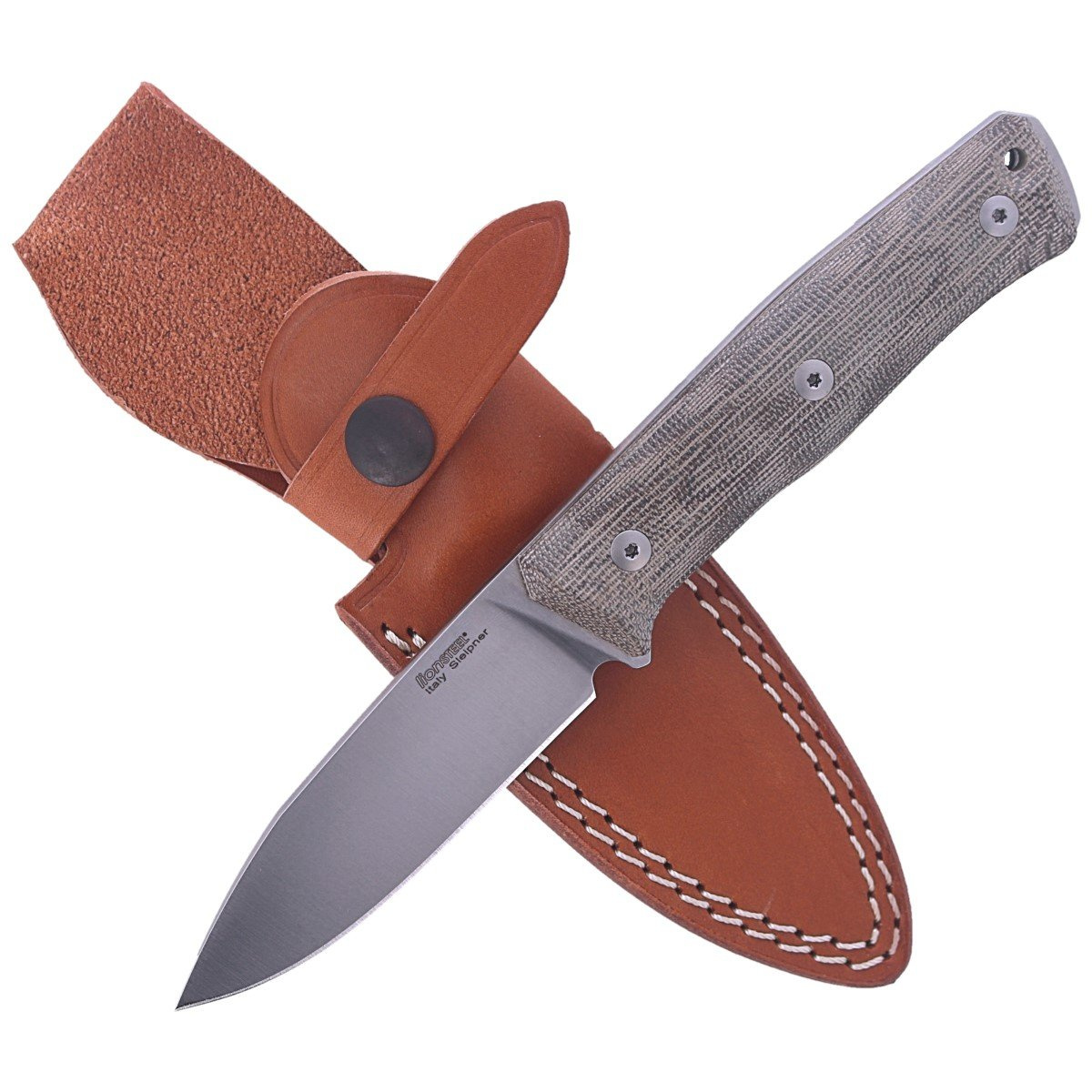 Nóż LionSteel Bushcraft Green Canvas, Satin Blade (B35 CVG) 4 jpg