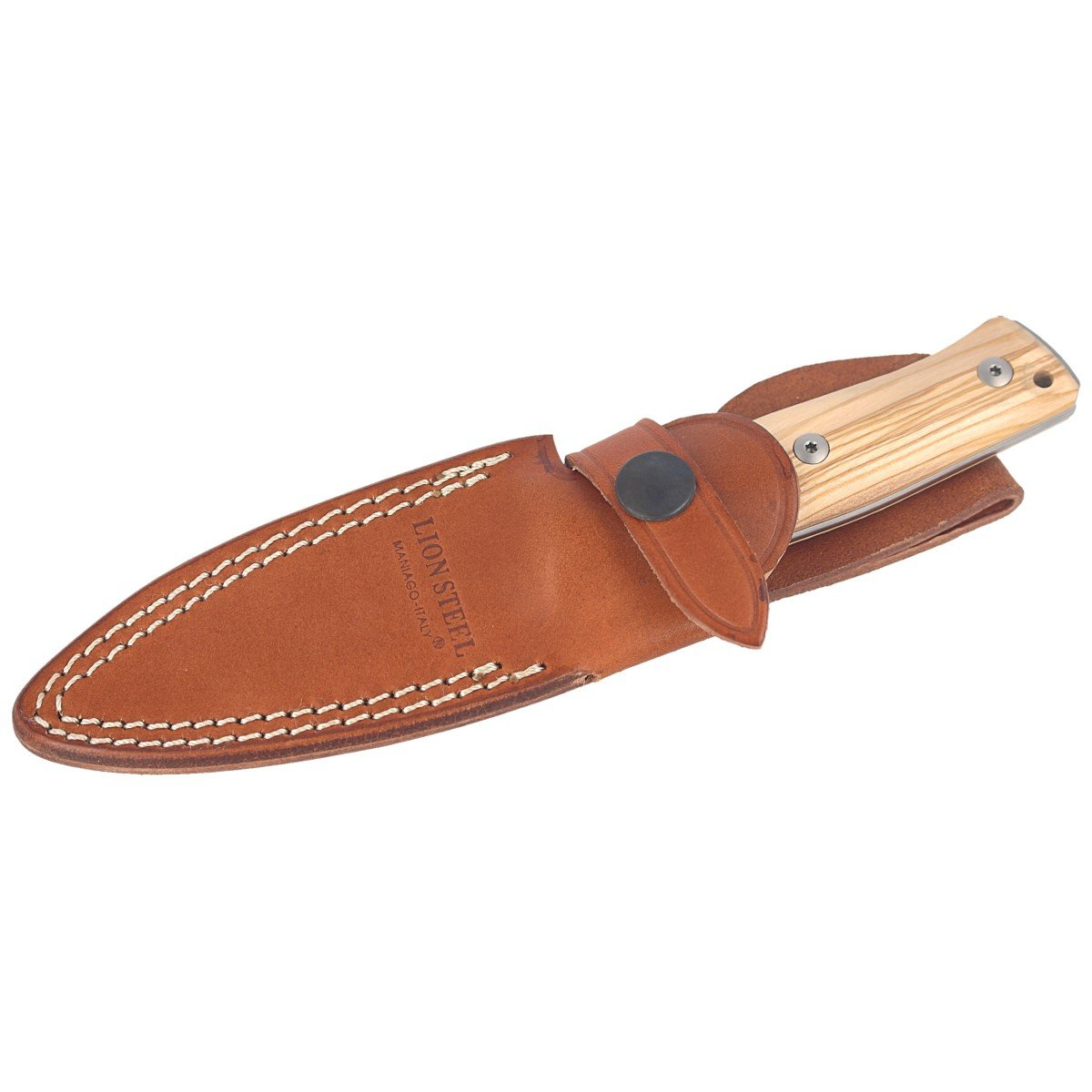 Nóż LionSteel Bushcraft Olive Wood, Satin Blade (B35 UL) 3 jpg