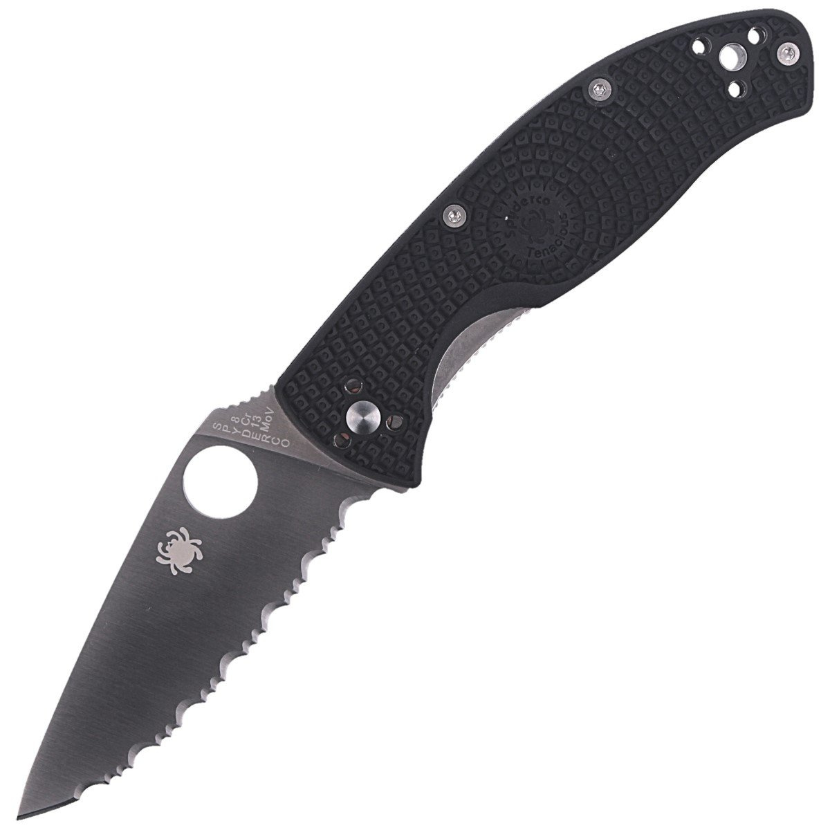 Nóż składany Spyderco Tenacious Lightweight Black FRN, Satin Spyder 8Cr13MoV by Eric Glesser (C122SBK) 1 jpg
