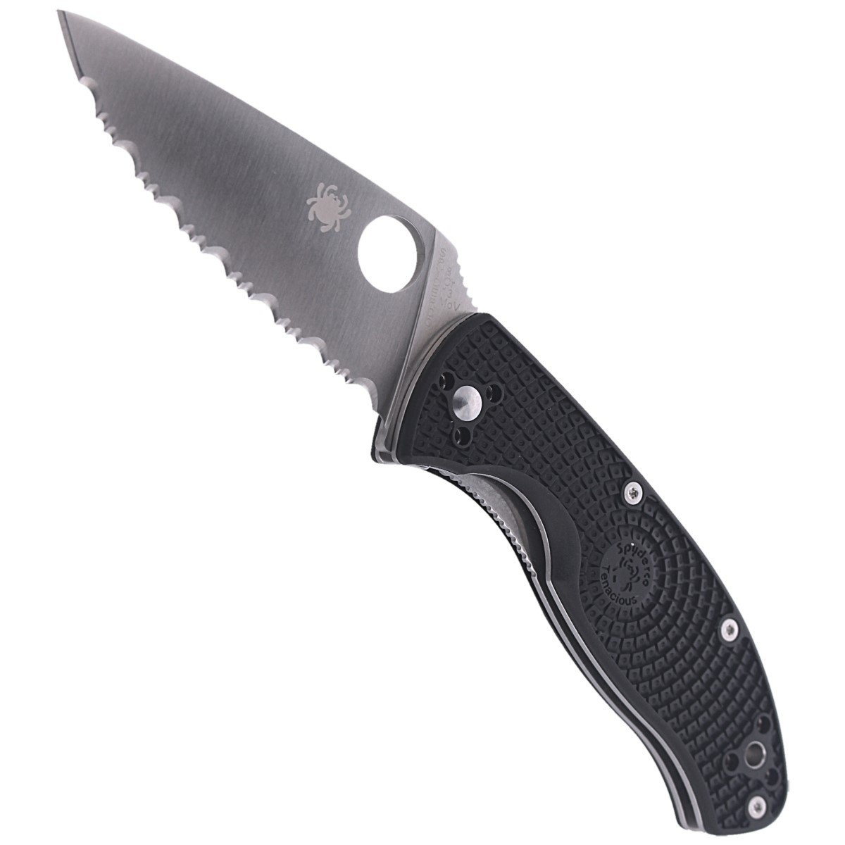 Nóż składany Spyderco Tenacious Lightweight Black FRN, Satin Spyder 8Cr13MoV by Eric Glesser (C122SBK) 4 jpg