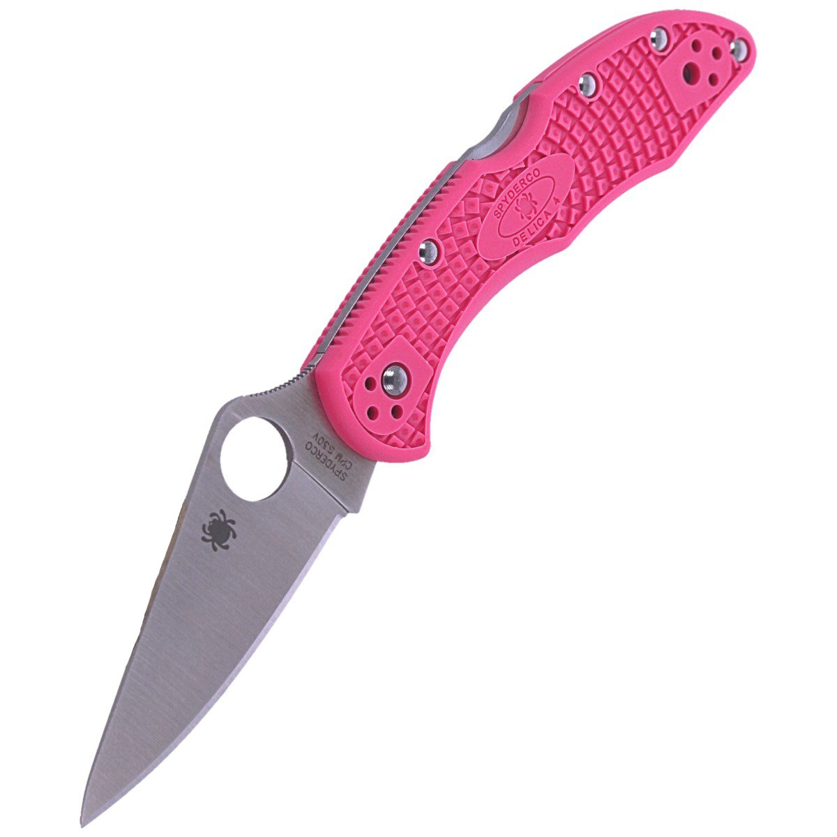 Nóż składany Spyderco Delica 4 FRN Pink, Plain CPMS30V (C11FPPNS30V) 6 jpg