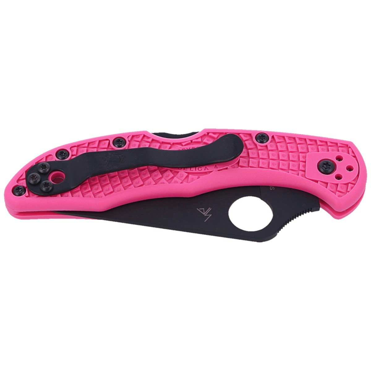 Nóż składany Spyderco Delica 4 FRN Pink, Black Blade Plain CPMS30V (C11FPPNS30VBK) 2 jpg