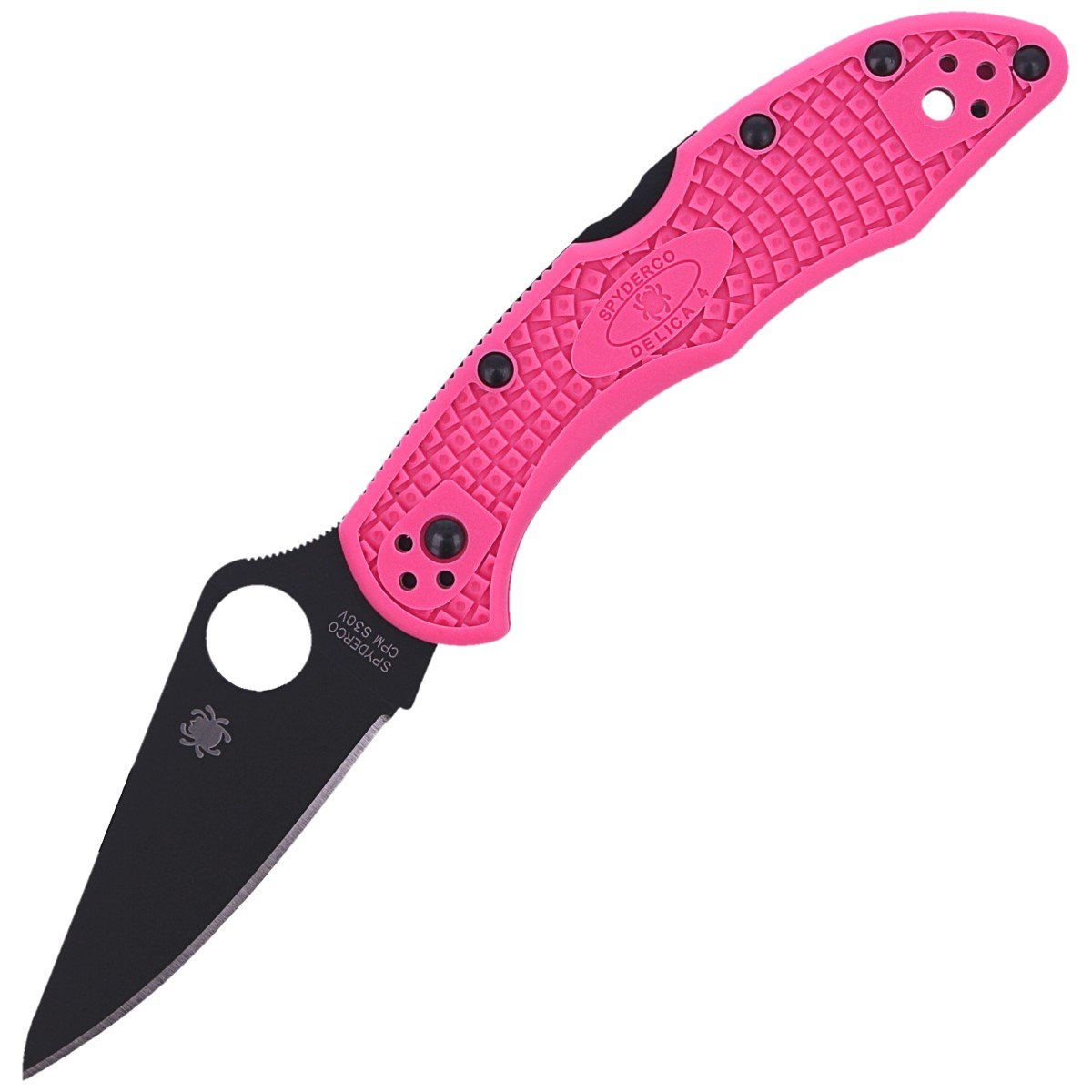 Nóż składany Spyderco Delica 4 FRN Pink, Black Blade Plain CPMS30V (C11FPPNS30VBK) 8 jpg