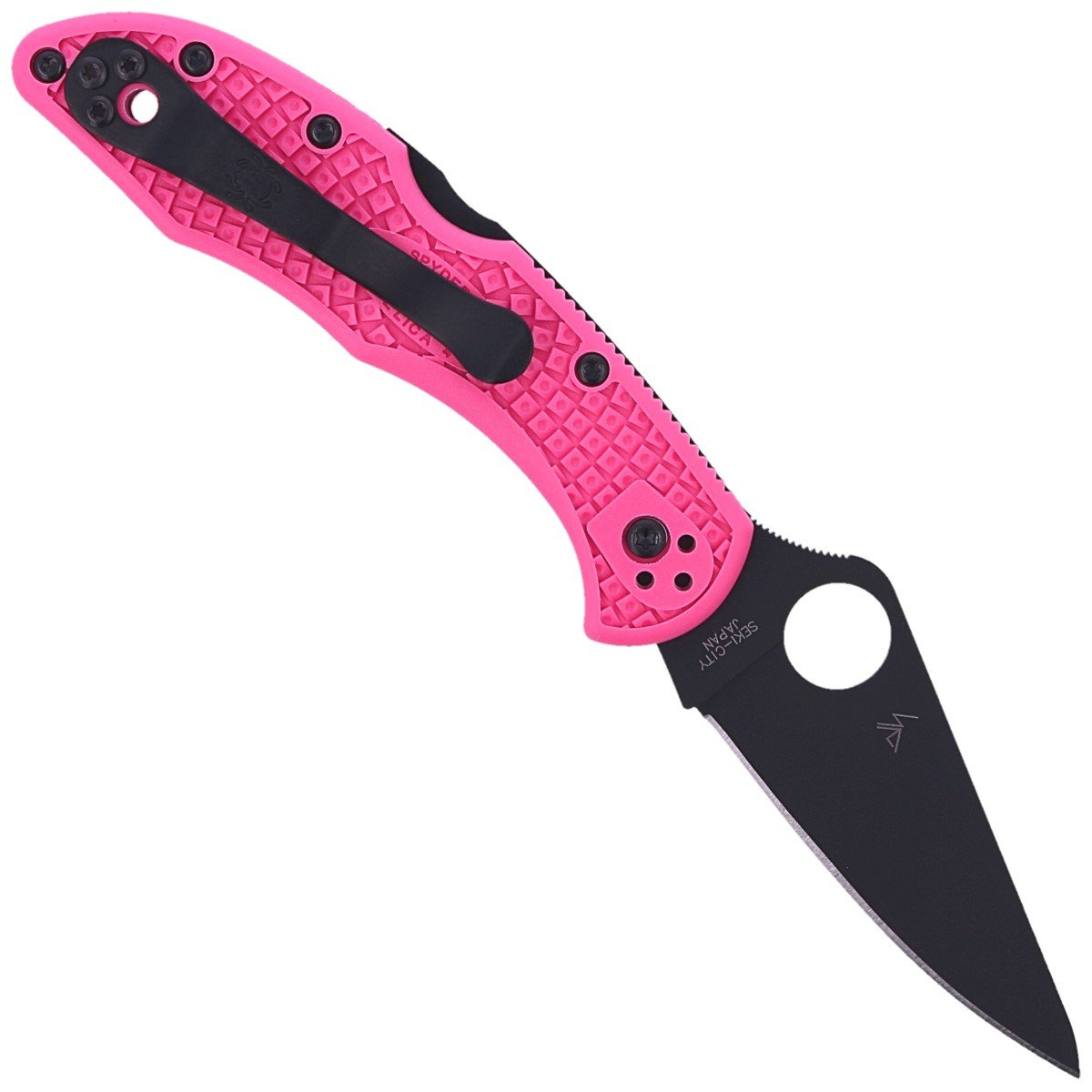 Nóż składany Spyderco Delica 4 FRN Pink, Black Blade Plain CPMS30V (C11FPPNS30VBK) 3 jpg