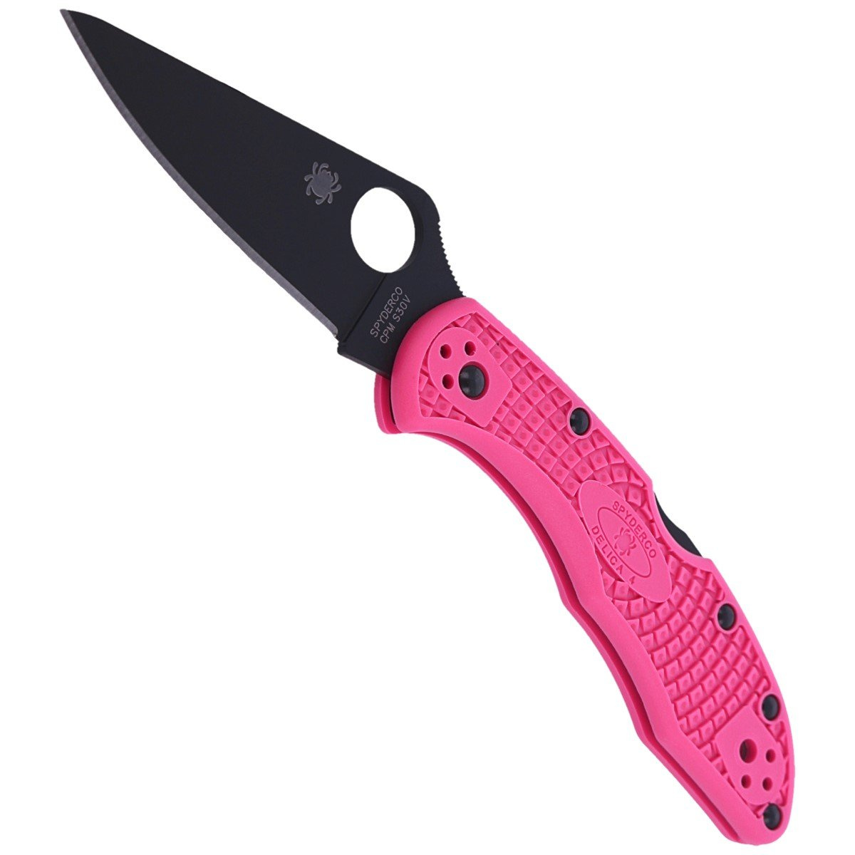 Nóż składany Spyderco Delica 4 FRN Pink, Black Blade Plain CPMS30V (C11FPPNS30VBK) 4 jpg