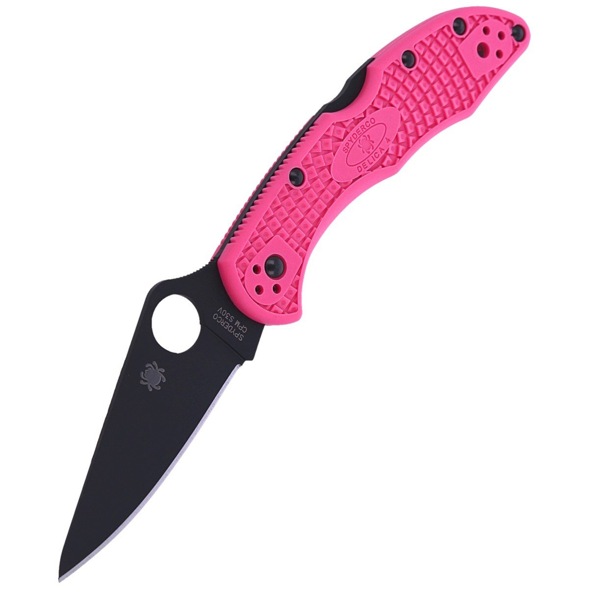 Nóż składany Spyderco Delica 4 FRN Pink, Black Blade Plain CPMS30V (C11FPPNS30VBK) 6 jpg