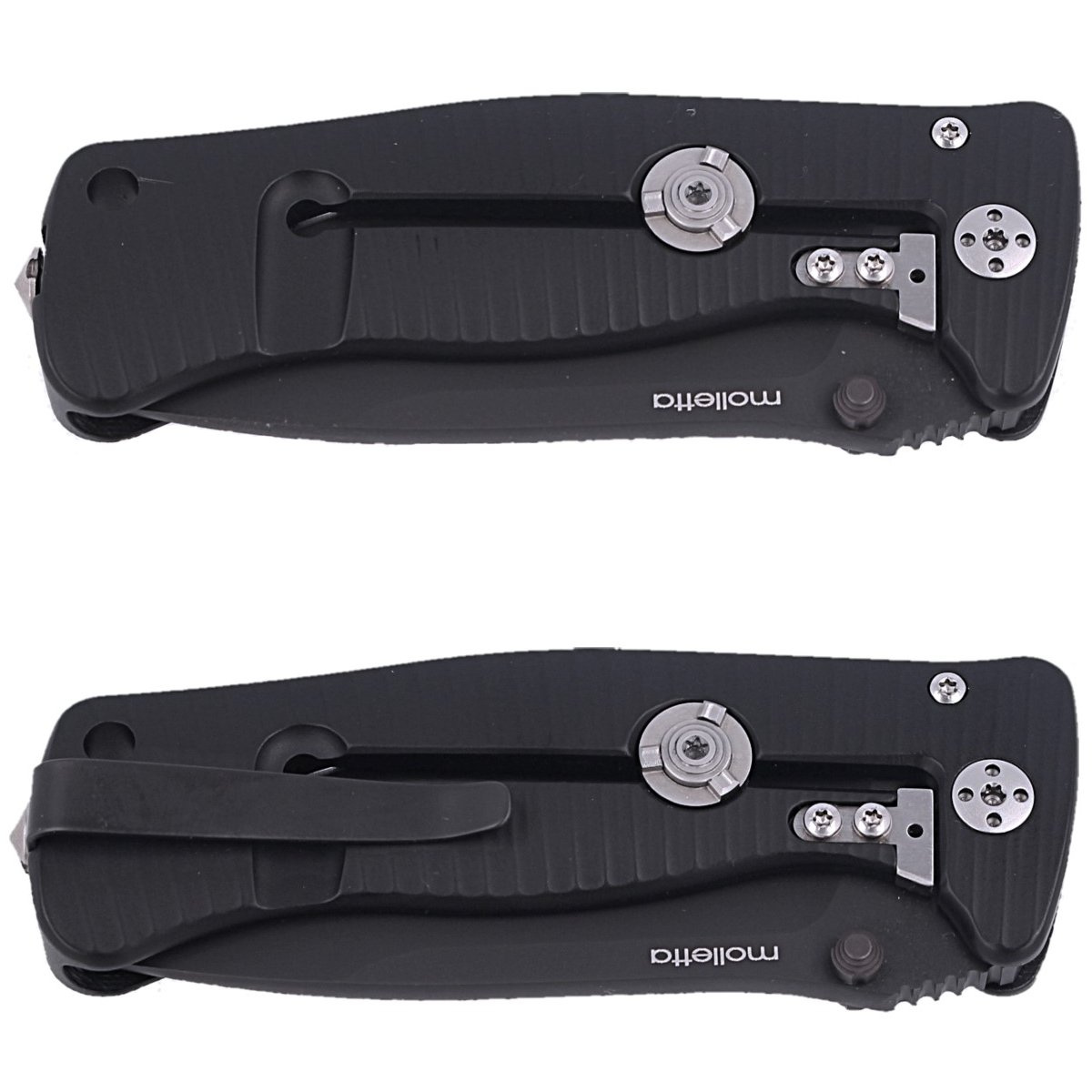 Nóż składany LionSteel SR2A Black Aluminum, Black Sleipner by Molletta (SR2A BB) 2 jpg