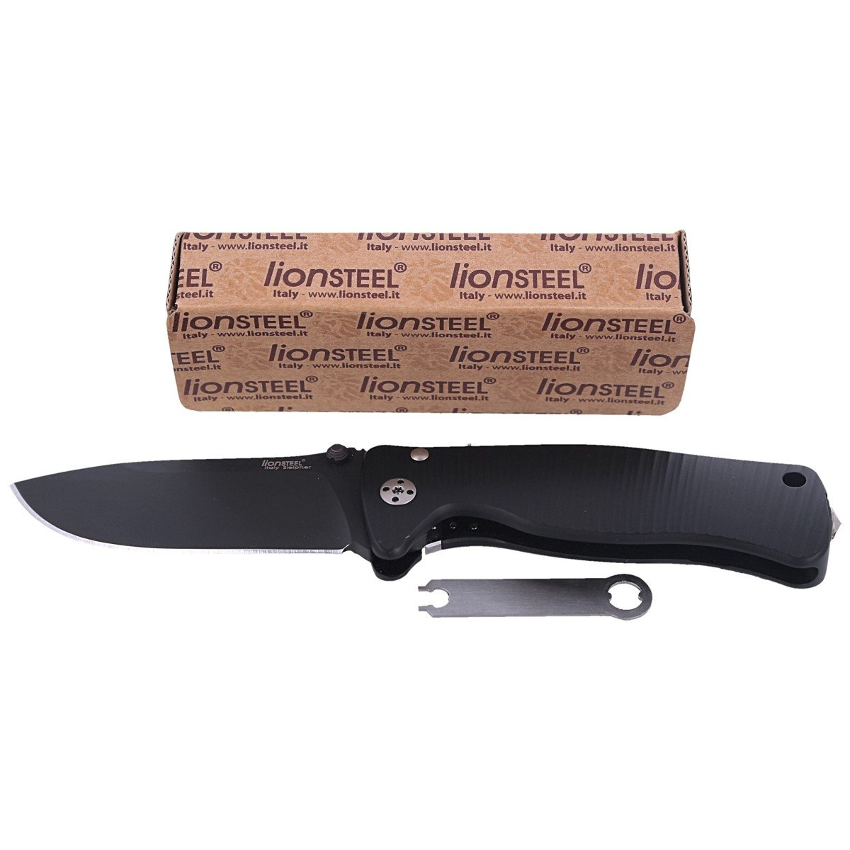 Nóż składany LionSteel SR2A Black Aluminum, Black Sleipner by Molletta (SR2A BB) 8 jpg
