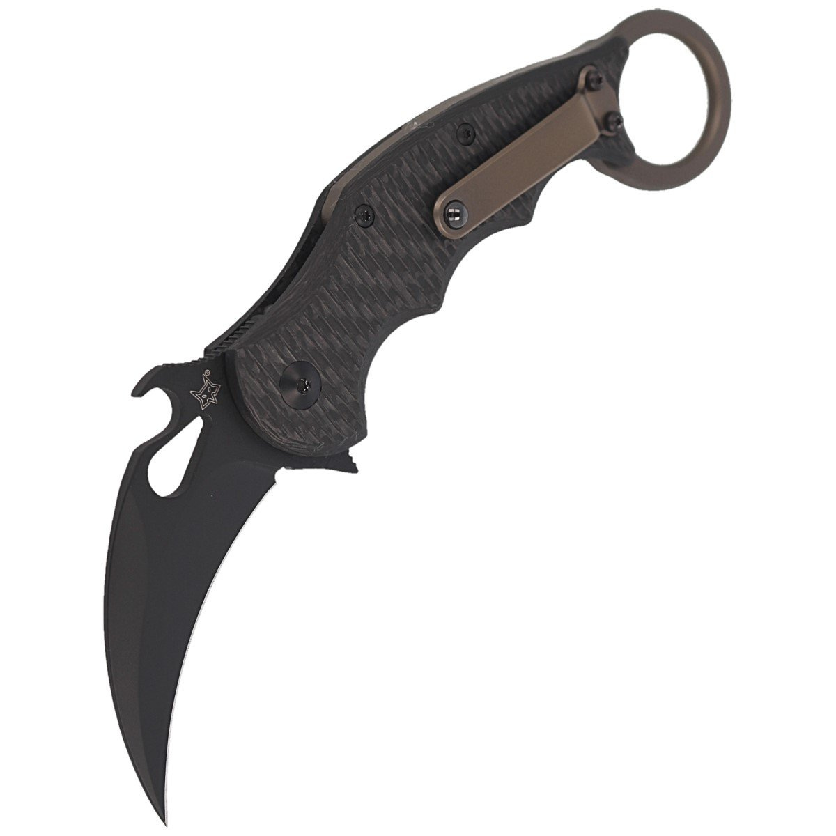 Nóż składany FOX Karambit Titanium Frame Lock / Carbon Fiber, Cerakote Black Elmax (FX-599TiC) 7 jpg