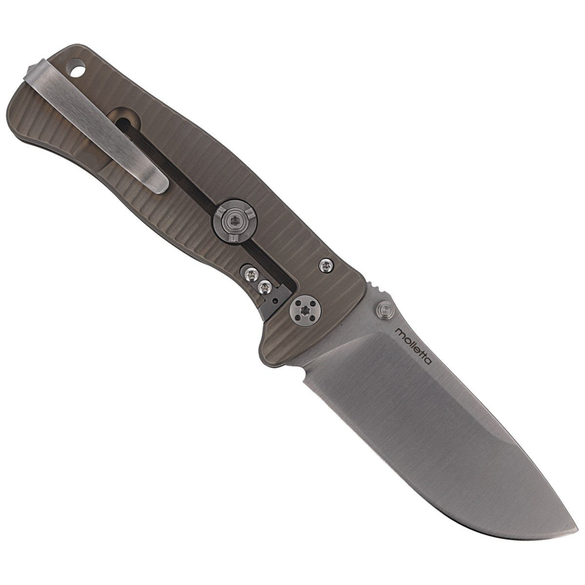 Nóż składany LionSteel SR2 Bronze Titanium, Satin Sleipner by Molletta (SR2 B) 3 jpg