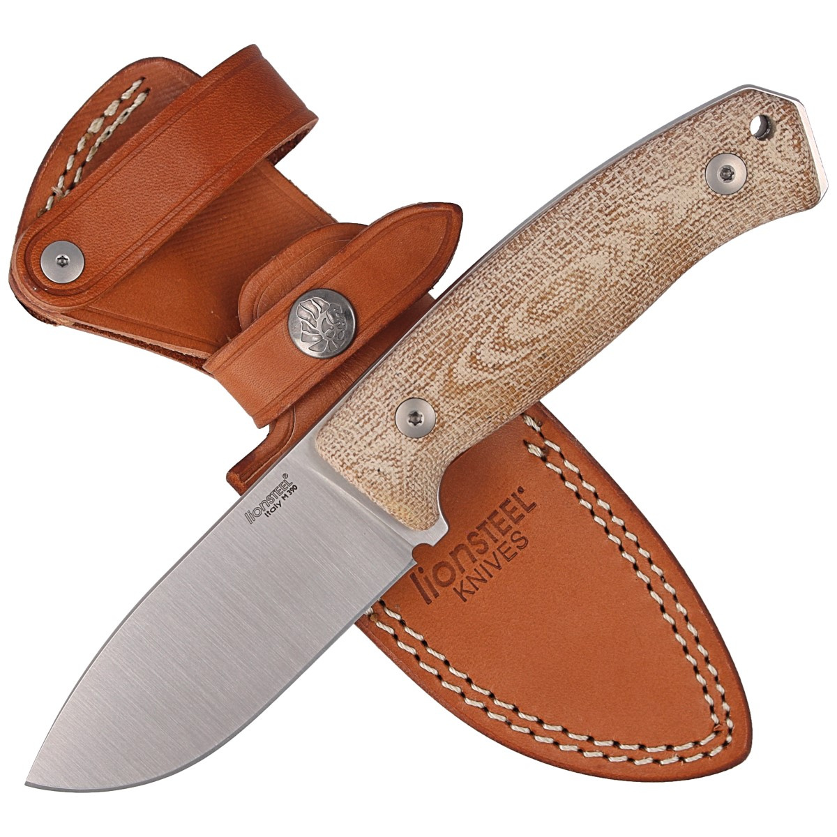 Nóż LionSteel Bushcraft Natural Canvas, Satin M390 by Moletta (M2M CVN) 2 jpg