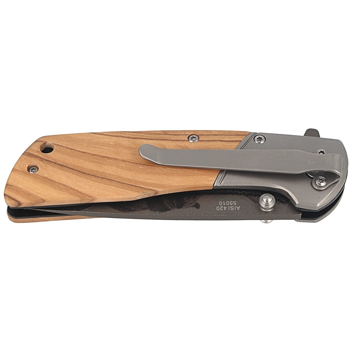 Nóż składany myśliwski Herbertz CJH motyw 3D Niedżwiedż Olive Wood, Titanium Coated (44161 - 55010) 2 jpg