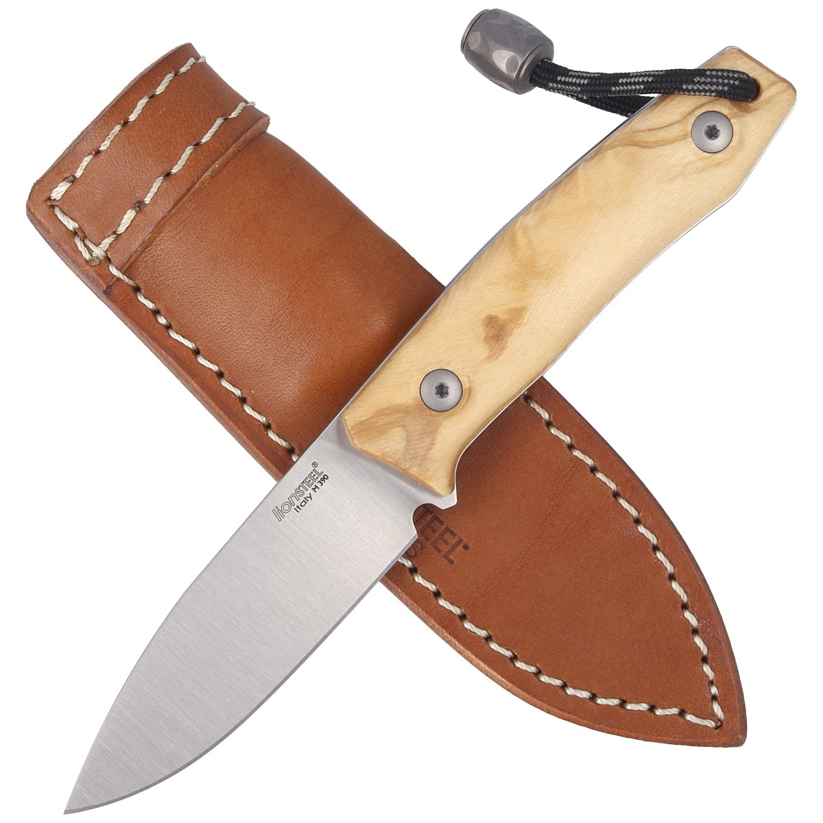Nóż LionSteel Bushcraft Olive Wood, Satin Blade (M1 UL) 4 jpg
