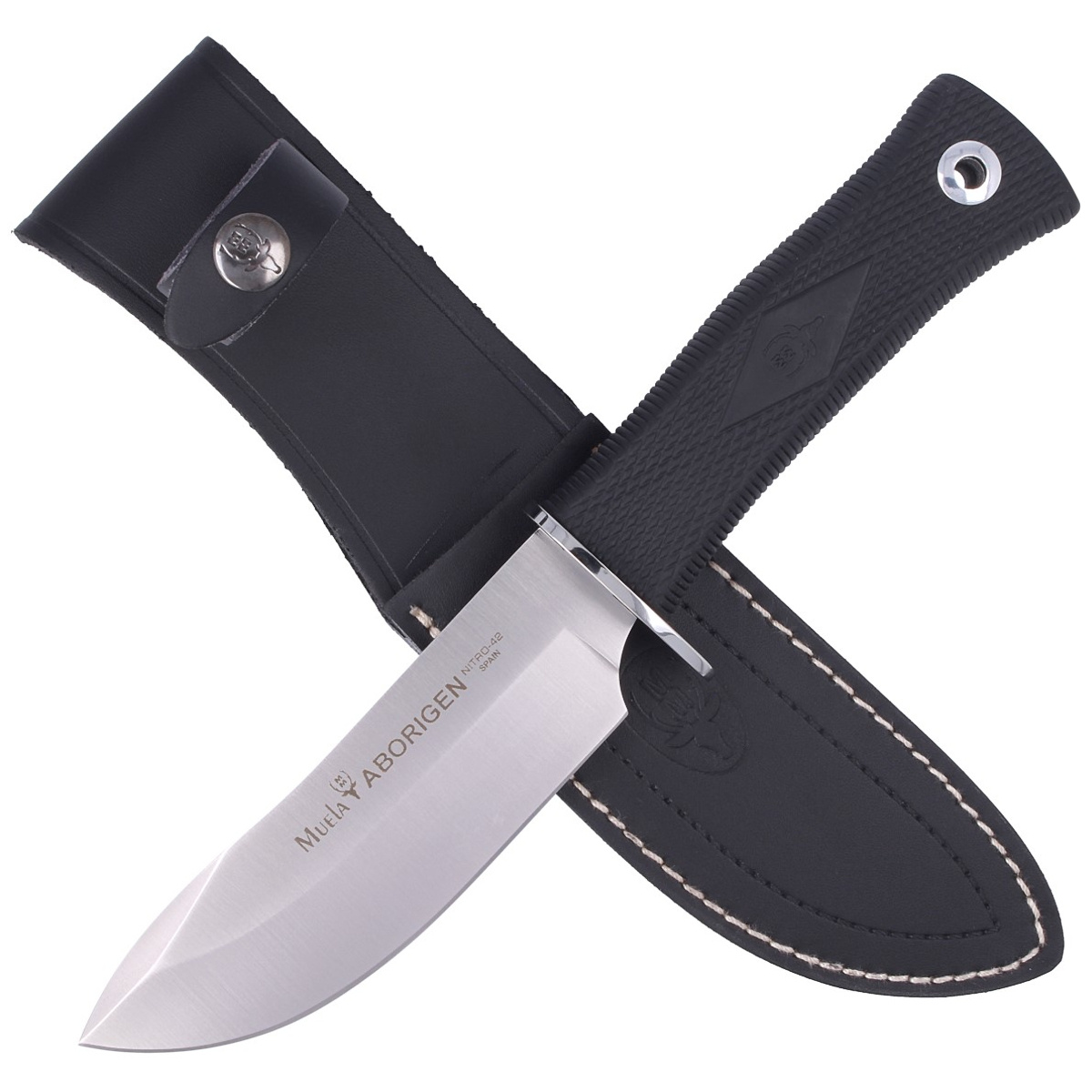 Nóż Muela Aborigen-13G Black Rubber, Satin Nitro-42 by Maykol Garcia 2 jpg