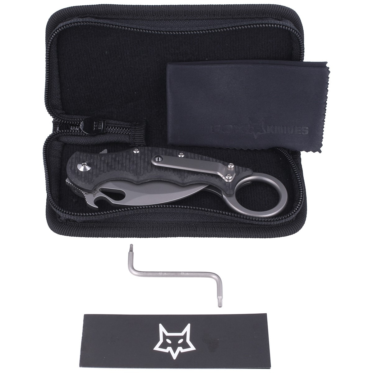 Nóż składany FOX Karambit Titanium / Carbon Fiber, Bead Blasted Elmax (FX-599TiCS) 3 jpg