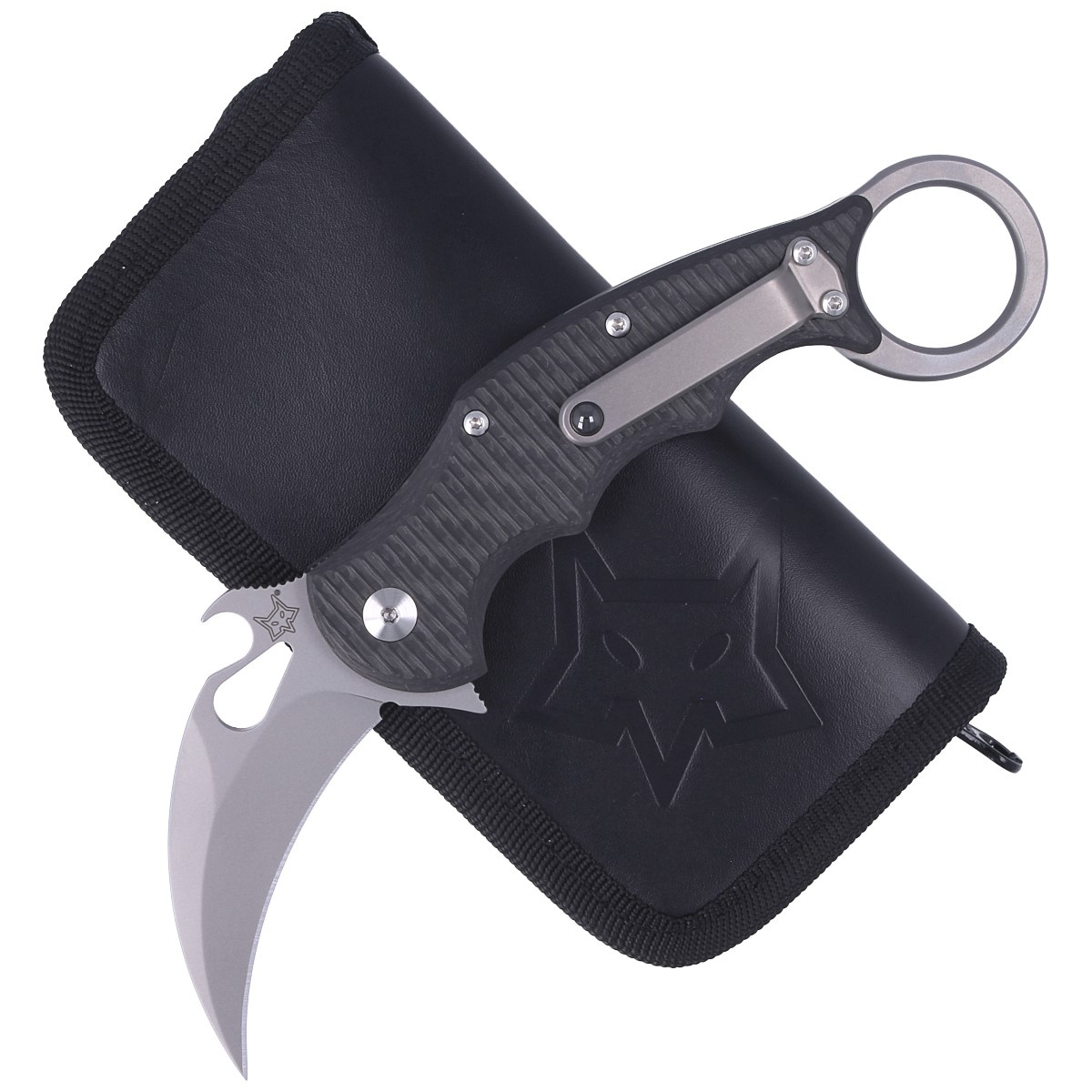 Nóż składany FOX Karambit Titanium / Carbon Fiber, Bead Blasted Elmax (FX-599TiCS) 2 jpg