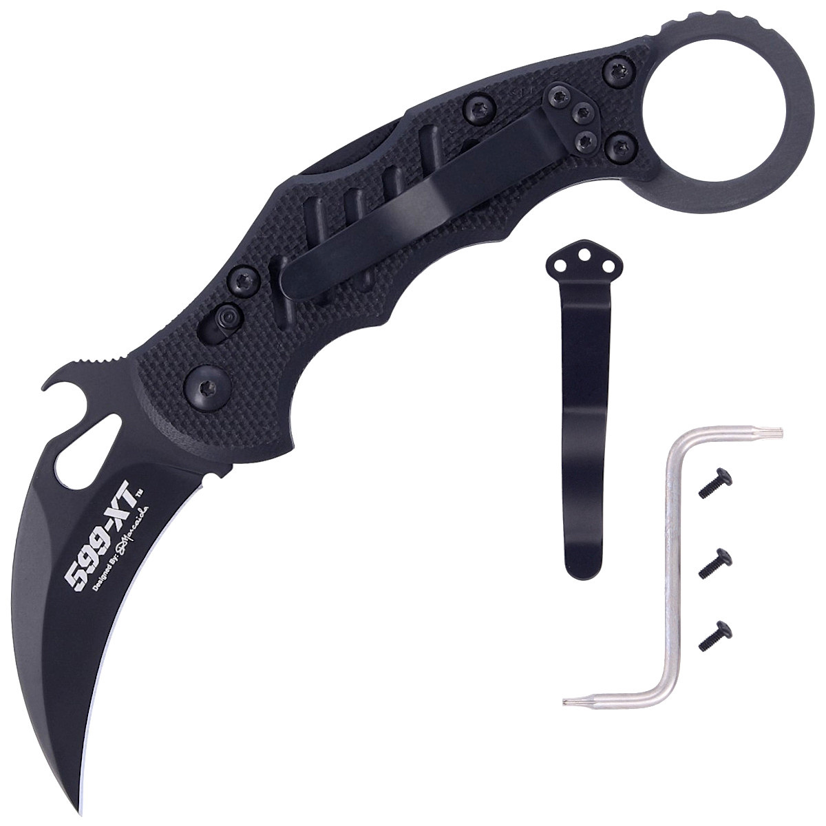 Nóż składany FOX Folding Karambit Emerson Opener G10 Black (FX-599 XT) 1 jpg